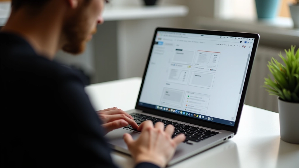 Designer che lavora su Figma al computer portatile con prototipo sullo schermo
